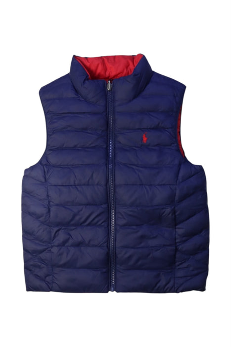 A Navy Outerwear Vests from Polo Ralph Lauren in size 6T for boy. (Front View)