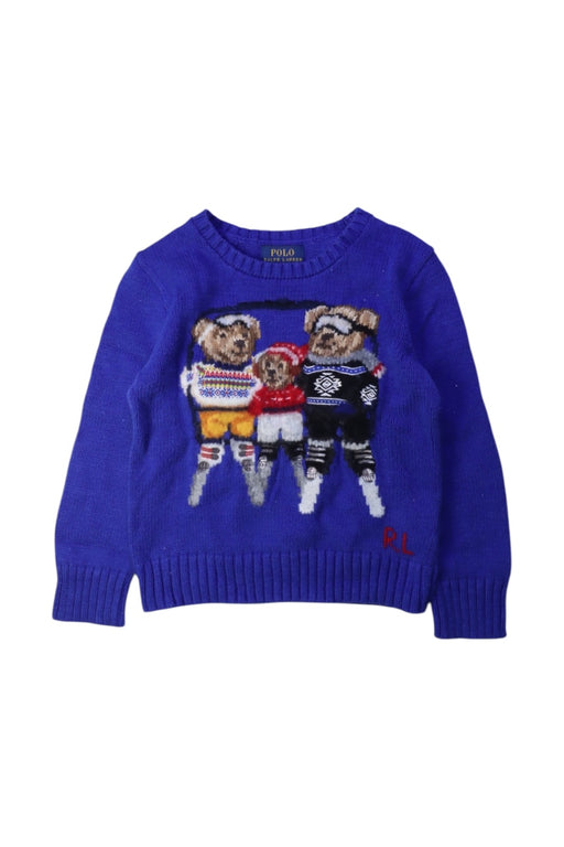 A Blue Knit Sweaters from Polo Ralph Lauren in size 4T for boy. (Front View)