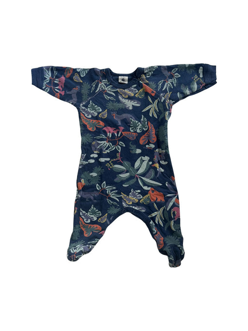 A Blue Onesies from Petit Bateau in size 0-3M for boy. (Front View)