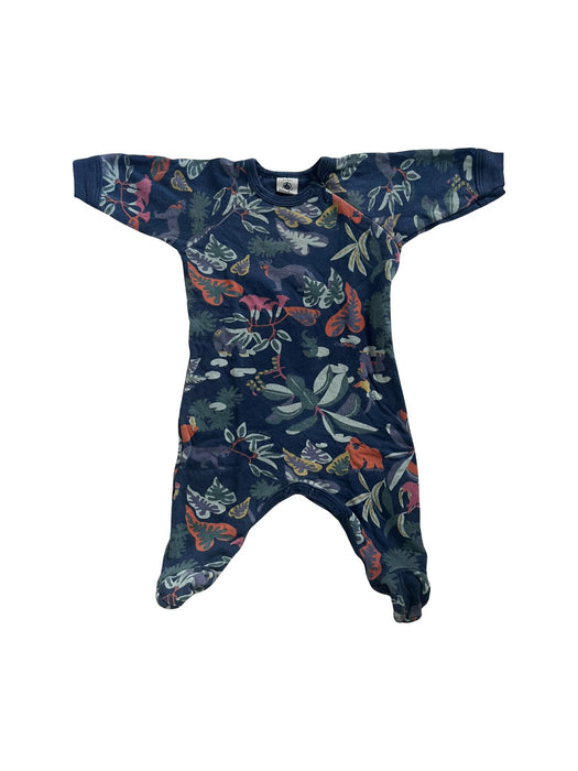 A Blue Onesies from Petit Bateau in size 0-3M for boy. (Front View)