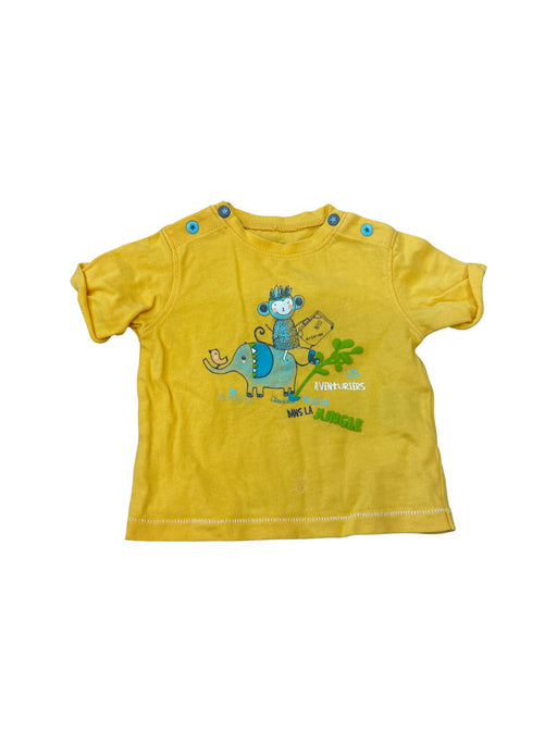 A Yellow Short Sleeve T Shirts from La Compagnie des Petits in size 0-3M for boy. (Front View)