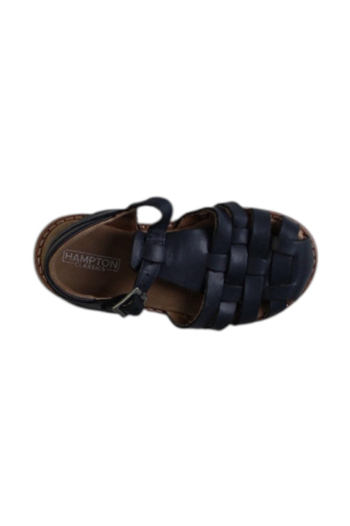 A Navy Sandals from Hampton Classics in size 4T for girl. (Front View)