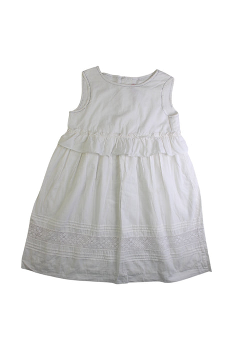 A White Sleeveless Dresses from Bonpoint in size 4T for girl. (Front View)