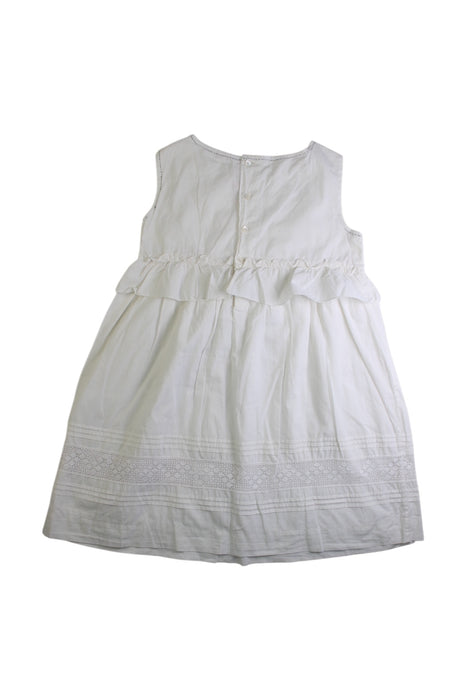 A White Sleeveless Dresses from Bonpoint in size 4T for girl. (Back View)