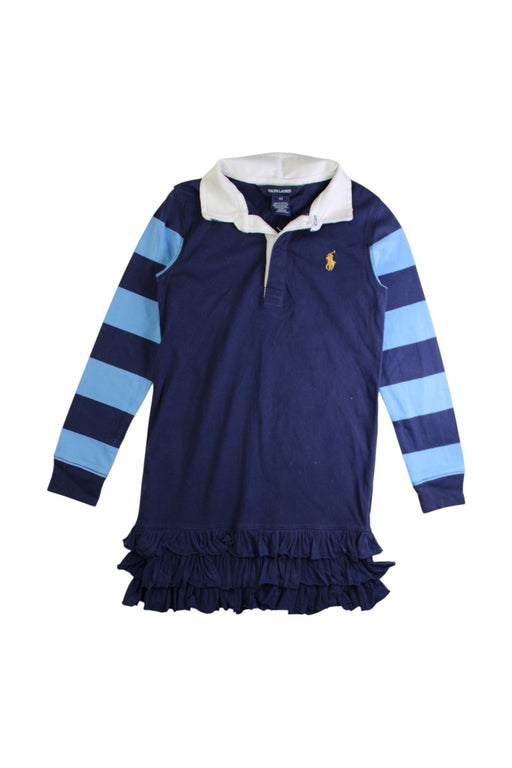 A Navy Long Sleeve Tops from Ralph Lauren in size 6T for girl. (Front View)