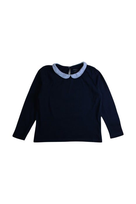 A Navy Long Sleeve Tops from Monoprix in size 4T for girl. (Front View)