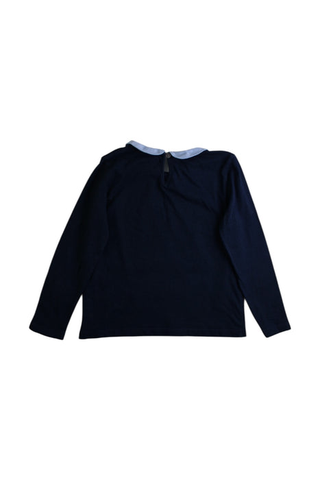 A Navy Long Sleeve Tops from Monoprix in size 4T for girl. (Back View)