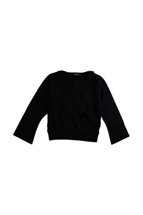 A Black Long Sleeve Tops from Comme Ca Ism in size 4T for girl. (Front View)
