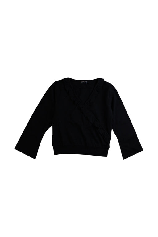 A Black Long Sleeve Tops from Comme Ca Ism in size 4T for girl. (Front View)