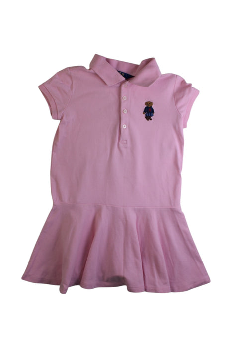A Pink Short Sleeve Dresses from Polo Ralph Lauren in size 4T for girl. (Front View)