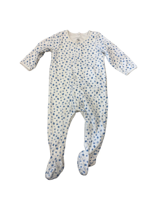 A White Onesies from Petit Bateau in size 6-12M for neutral. (Front View)