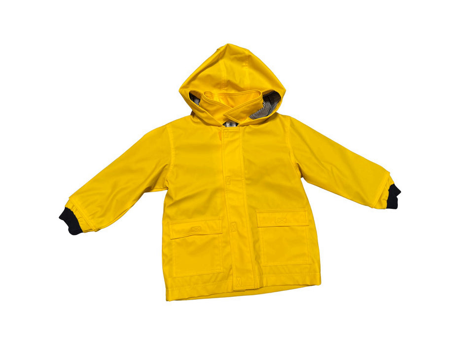 A Yellow Rain Jackets from Petit Bateau in size 2T for neutral. (Front View)