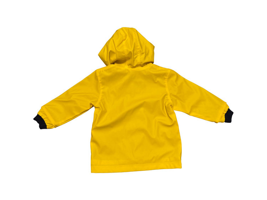 A Yellow Rain Jackets from Petit Bateau in size 2T for neutral. (Back View)