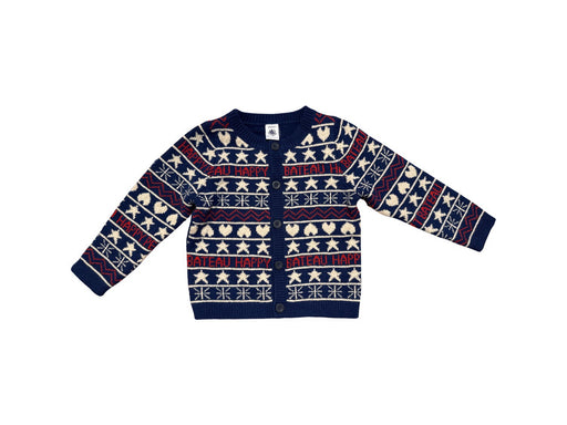 A Navy Cardigans from Petit Bateau in size 3T for neutral. (Front View)