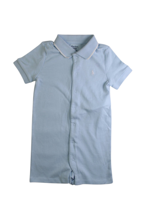 A Blue Short Sleeve Rompers from Ralph Lauren in size 12-18M for boy. (Front View)