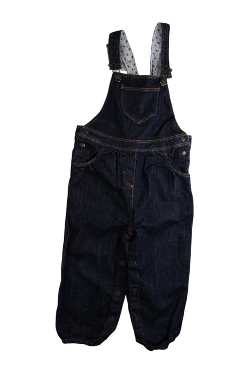 A Navy Long Overalls from Petit Bateau in size 12-18M for girl. (Front View)