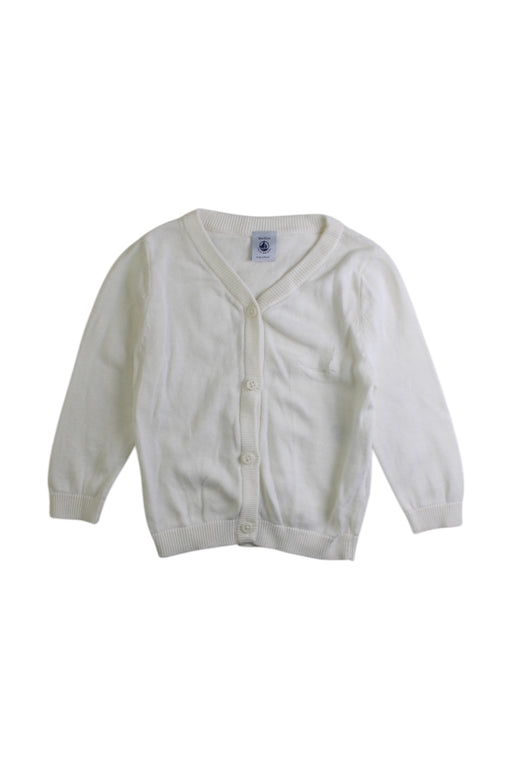 A White Cardigans from Petit Bateau in size 12-18M for girl. (Front View)