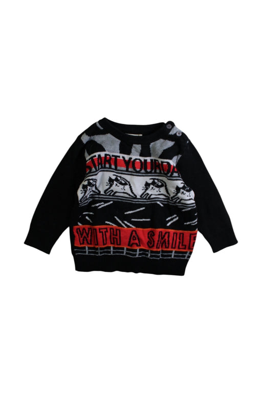 A Black Knit Sweaters from Momonittu in size 6-12M for boy. (Front View)