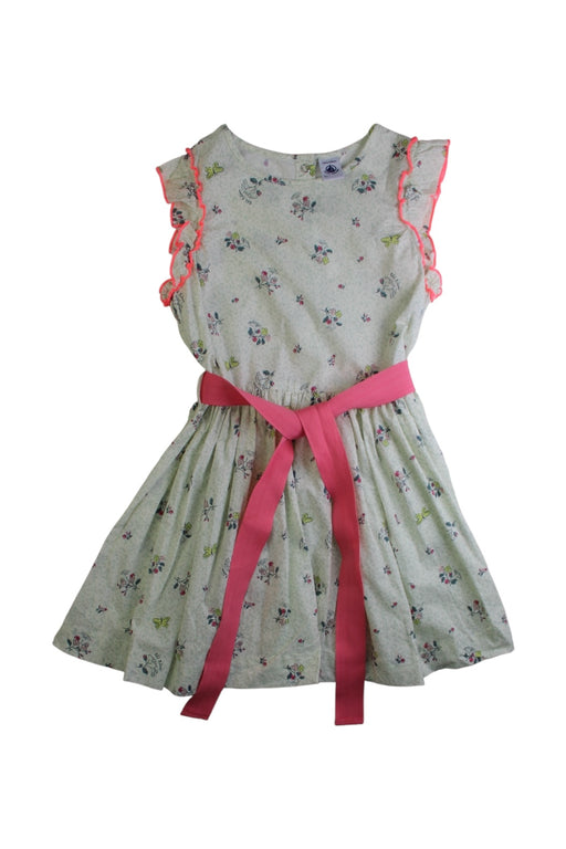 A Pink Sleeveless Dresses from Petit Bateau in size 5T for girl. (Front View)