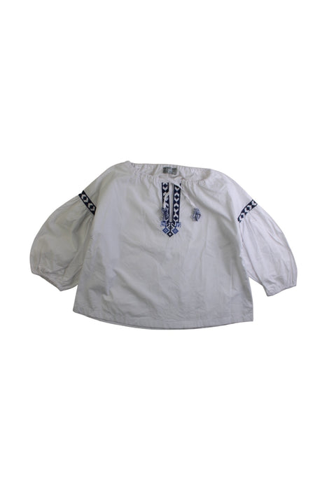 A White Long Sleeve Tops from Il Gufo in size 4T for girl. (Front View)