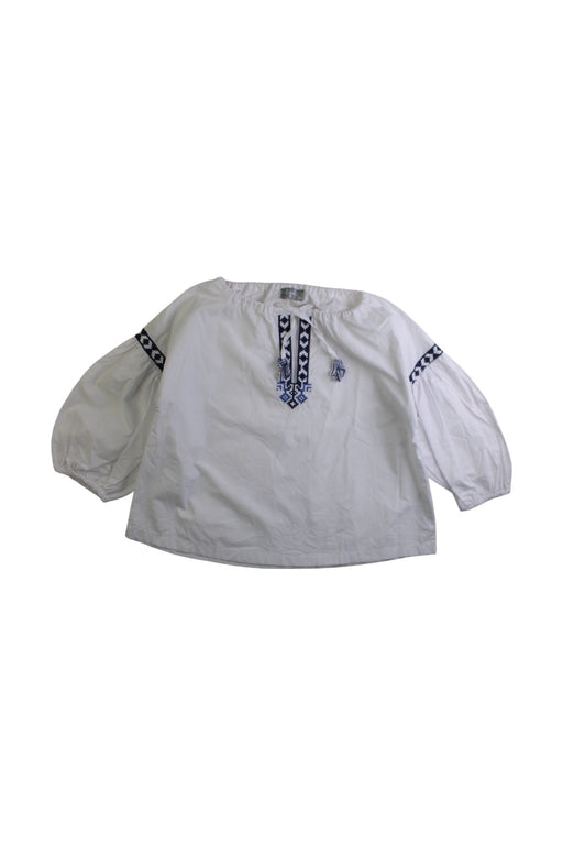 A White Long Sleeve Tops from Il Gufo in size 4T for girl. (Front View)