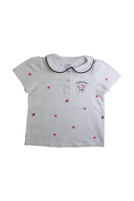 A White Short Sleeve Tops from Balabala in size 4T for girl. (Front View)