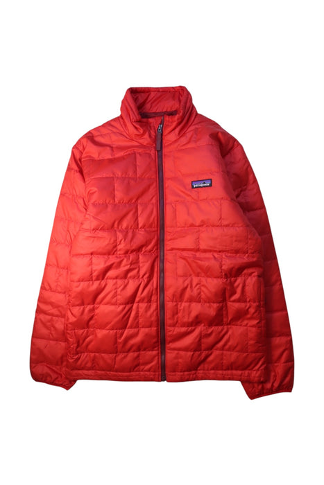 A Red Puffer/Quilted Jackets from Patagonia in size 12Y for boy. (Front View)