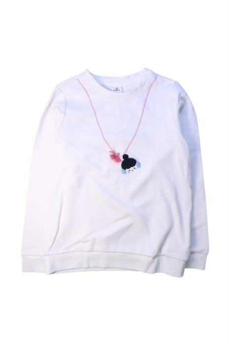 A White Crewneck Sweatshirts from Kingkow in size 10Y for girl. (Front View)