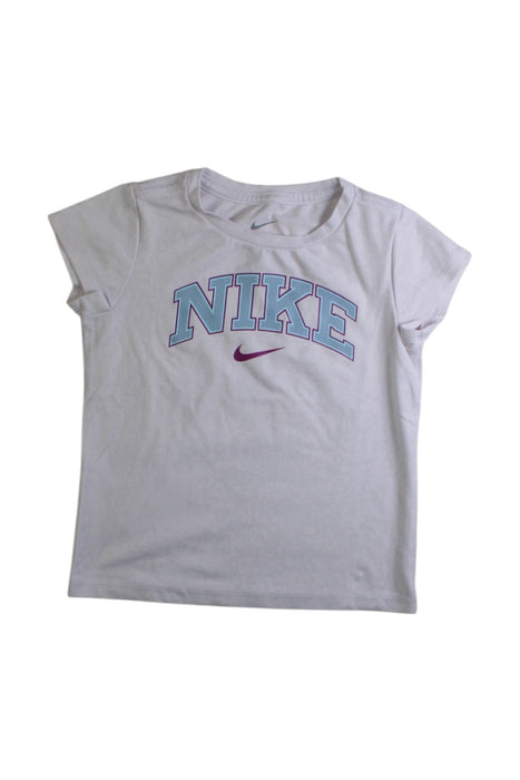 A White Short Sleeve T Shirts from Nike in size 4T for girl. (Front View)