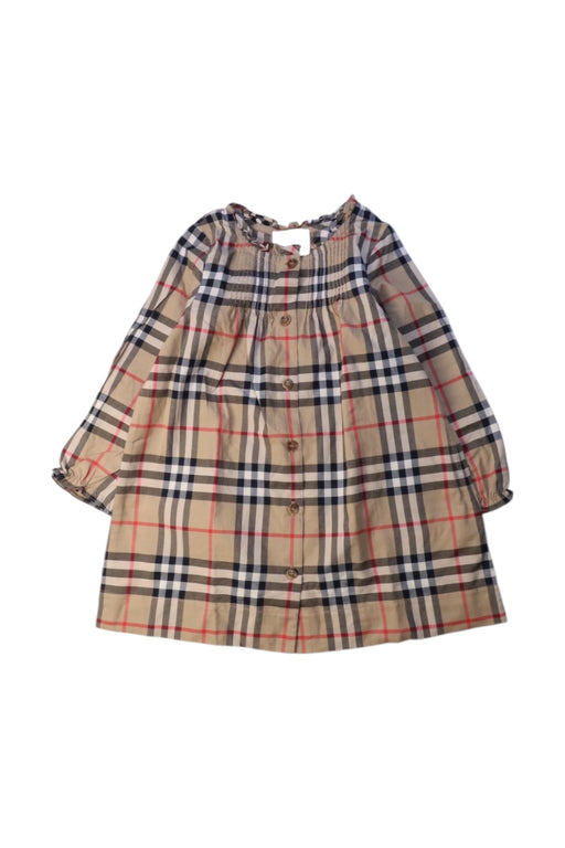 A Multicolour Long Sleeve Dresses from Burberry in size 12-18M for girl. (Front View)