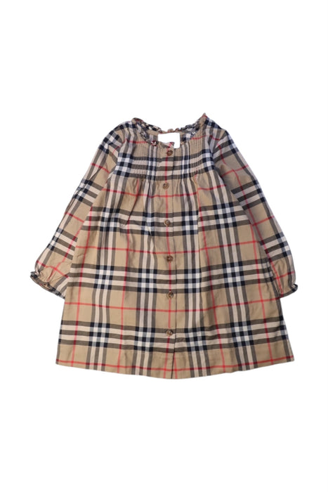 A Multicolour Long Sleeve Dresses from Burberry in size 12-18M for girl. (Front View)
