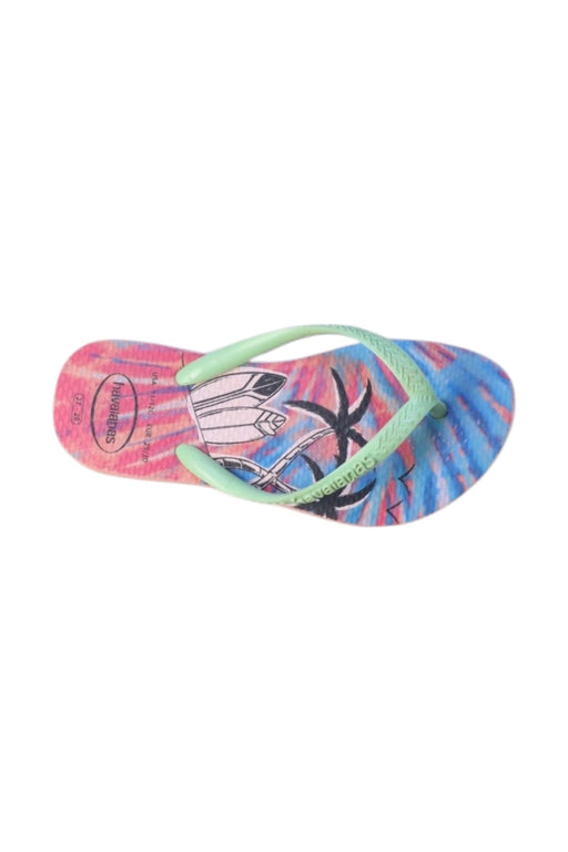 A Multicolour Flip Flops from Havaianas in size 5T for girl. (Front View)