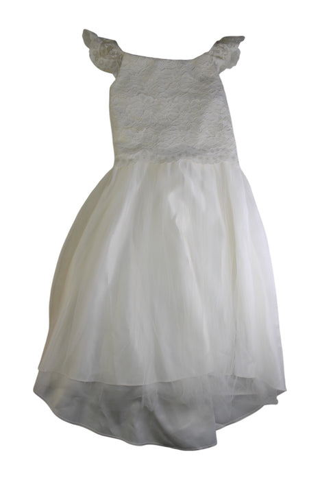 A White Sleeveless Dresses from Lipsy London in size 7Y for girl. (Front View)