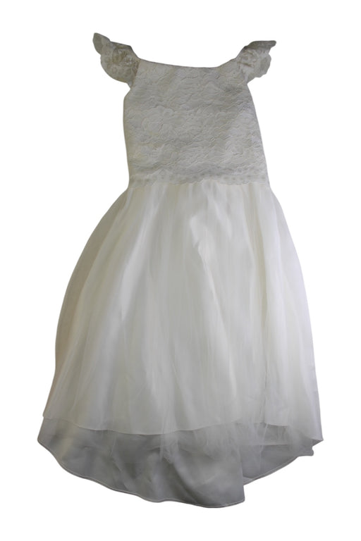 A White Sleeveless Dresses from Lipsy London in size 7Y for girl. (Front View)