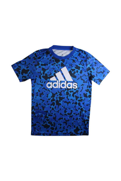 A Blue Short Sleeve T Shirts from Adidas in size 10Y for boy. (Front View)