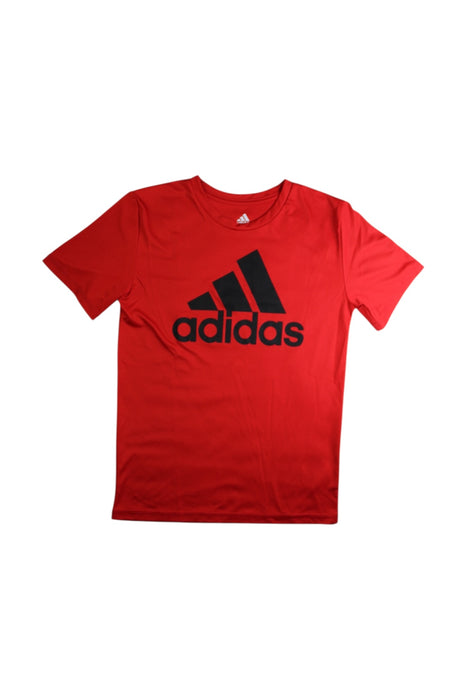 A Red Short Sleeve T Shirts from Adidas in size 8Y for boy. (Front View)