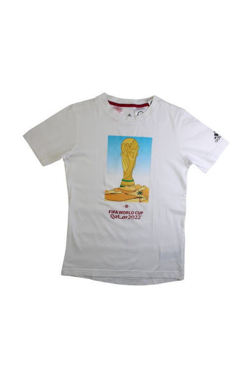 A White Short Sleeve T Shirts from Adidas in size 9Y for boy. (Front View)