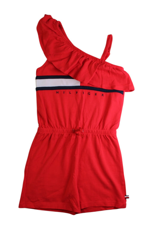A Red Sleeveless Dresses from Tommy Hilfiger in size 6T for girl. (Front View)
