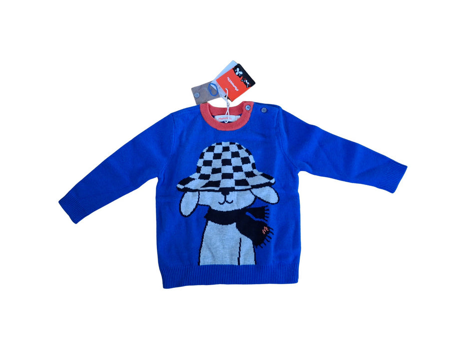 A Blue Knit Sweaters from Momonittu in size 12-18M for boy. (Front View)