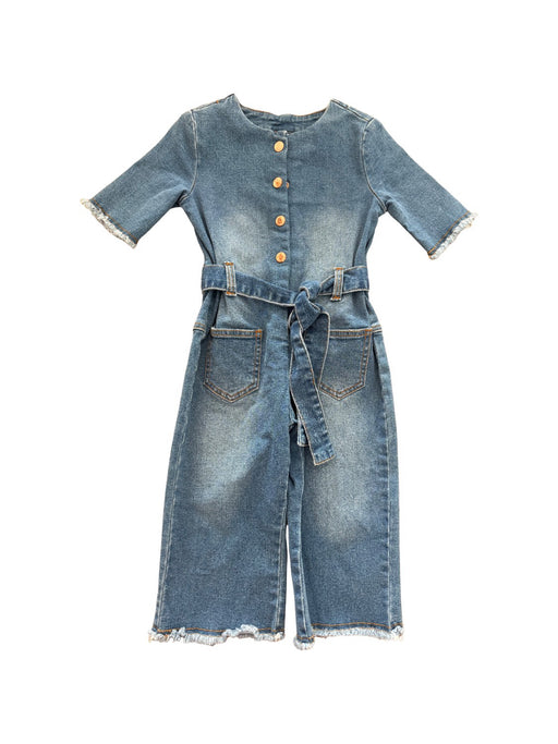 A Blue Short Sleeve Jumpsuits from Seed in size 3T for girl. (Front View)