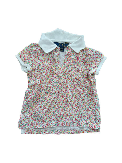 A White Short Sleeve Polos from Polo Ralph Lauren in size 3T for girl. (Front View)