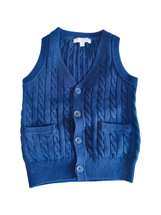 A Blue Sweater Vests from Jacadi in size 2T for boy. (Front View)