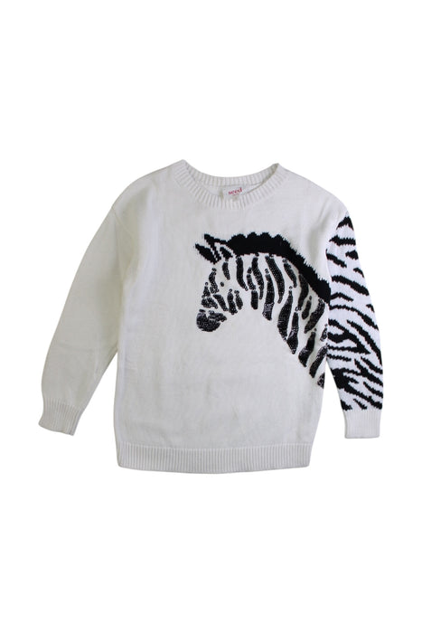 A White Knit Sweaters from Seed in size 5T for girl. (Front View)