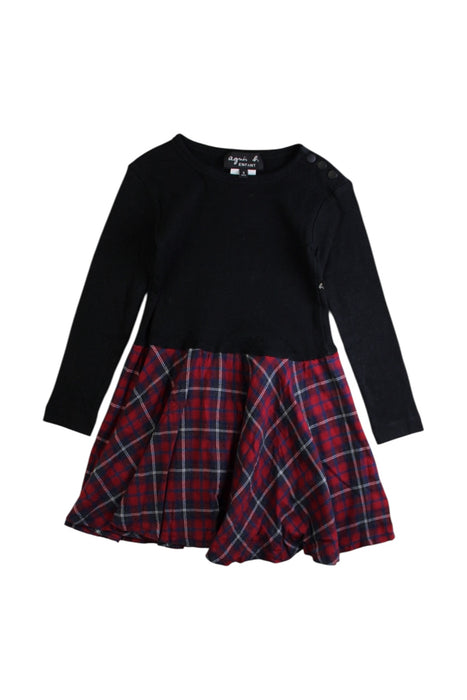 A Multicolour Long Sleeve Dresses from Agnes B Enfant in size 4T for girl. (Front View)