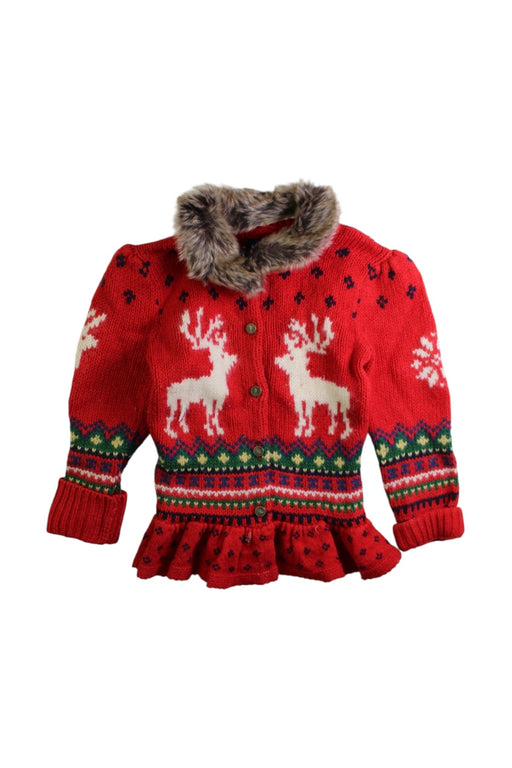 A Red Knit Sweaters from Ralph Lauren in size 4T for girl. (Front View)
