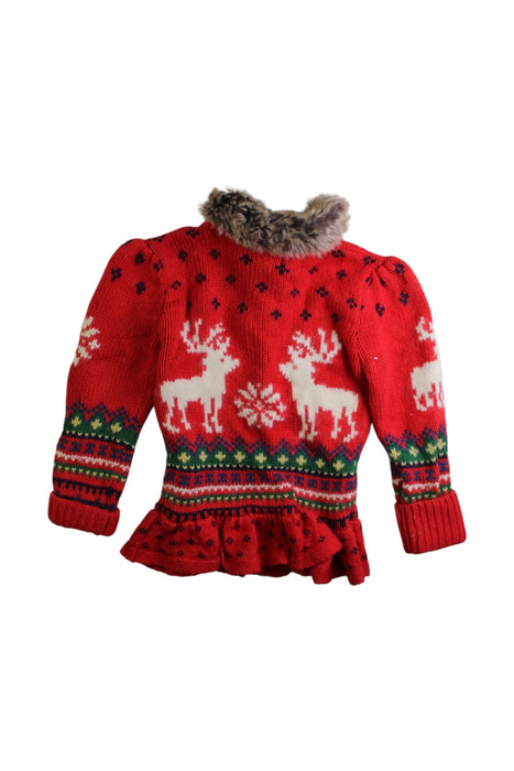 A Red Knit Sweaters from Ralph Lauren in size 4T for girl. (Back View)