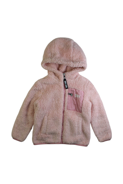 A Pink Puffer/Quilted Coats & Outerwear from DKNY in size 4T for girl. (Front View)