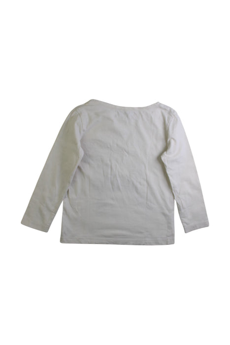 A White Long Sleeve Tops from Little Paul & Joe in size 4T for girl. (Back View)
