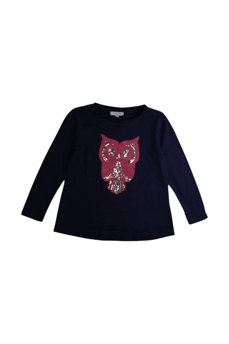 A Navy Long Sleeve Tops from Seed in size 4T for girl. (Front View)