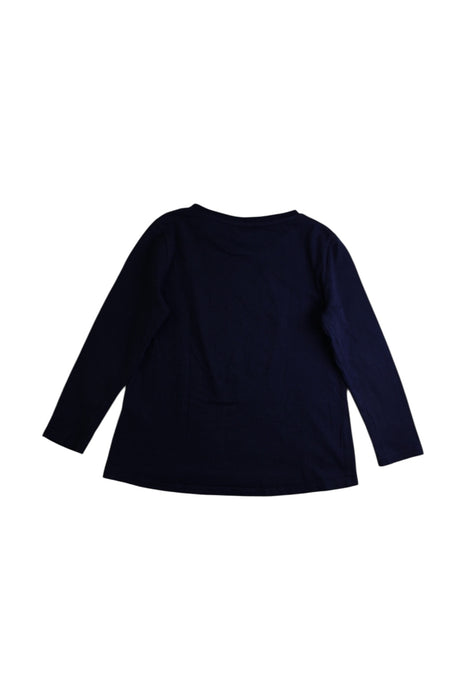 A Navy Long Sleeve Tops from Seed in size 4T for girl. (Back View)